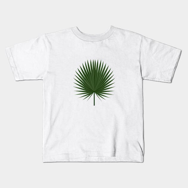 green palm leaf design Kids T-Shirt by creatilory